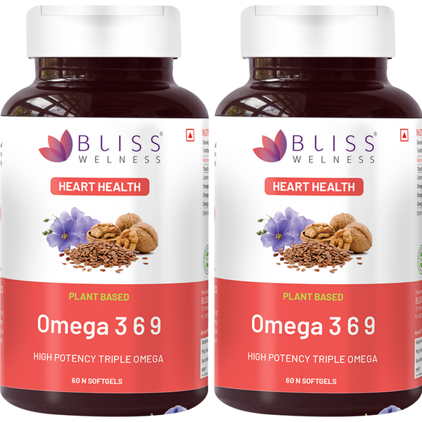 bliss welness heart health omega 3 6 9 softgel capsule 60 each