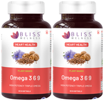 Thumbnail for bliss welness heart health omega 3 6 9 softgel capsule 60 each