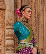 Thumbnail for Monjolika Fashion Purple Color Patola Silk Weaving Work Saree With Blouse