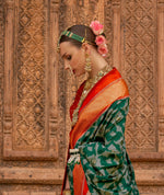 Thumbnail for Monjolika Fashion Dark Green Color Patola Silk Weaving Work Saree With Blouse