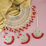 Thumbnail for Tehzeeb Creations Ethnic Gold Plating Padmavat Jewelry Kundan Necklace Set for Girls & Women - Distacart