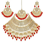 Thumbnail for Tehzeeb Creations Ethnic Gold Plating Padmavat Jewelry Kundan Necklace Set for Girls & Women - Distacart