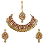 Thumbnail for Tehzeeb CreationsStunning Stone Gold-Polished Necklace Set for Girls & Women - Distacart