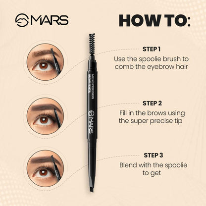 MARS Cosmetics Micro Precision Brow Pencil - Brown - Distacart