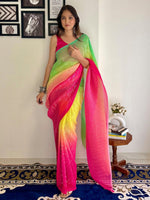 Thumbnail for Anouk Embellished Sequinned Pure Georgette Designer Saree - Distacart