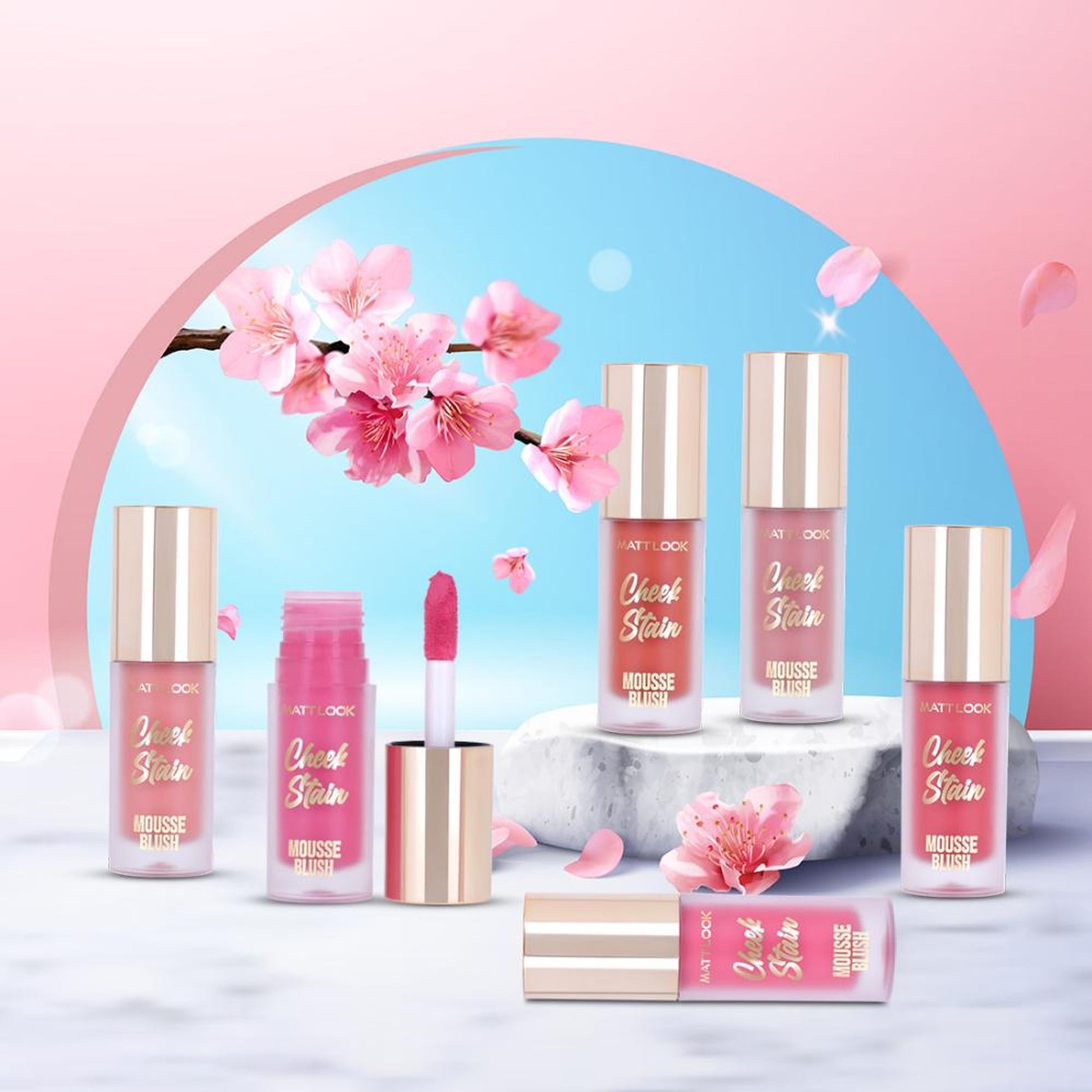 Matt Look Cheek Stain Mousse Blushs - 03 Roseate - Distacart