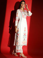 Thumbnail for Kalini Floral Embroidered Kurta With Palazzos & Dupatta - Distacart