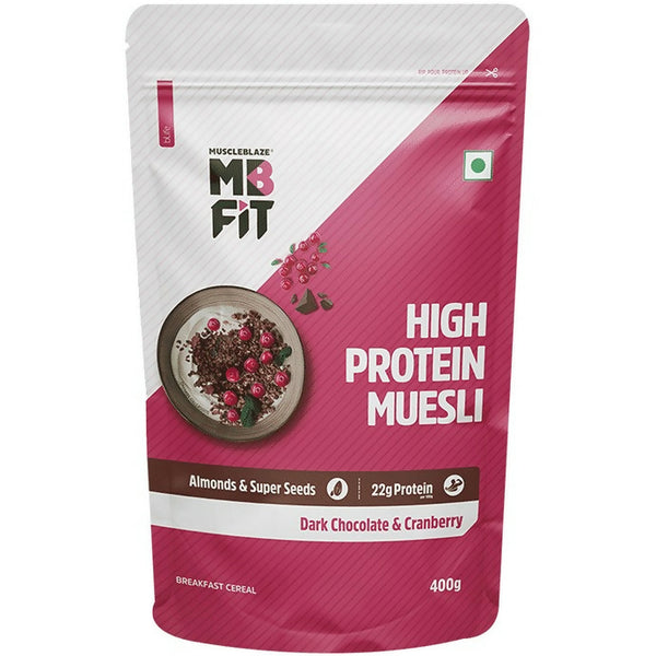 MuscleBlaze Fit High Protein Muesli - Dark Chocolate & Cranberry - Distacart