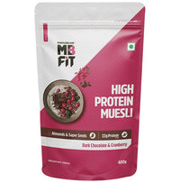 Thumbnail for MuscleBlaze Fit High Protein Muesli - Dark Chocolate & Cranberry - Distacart