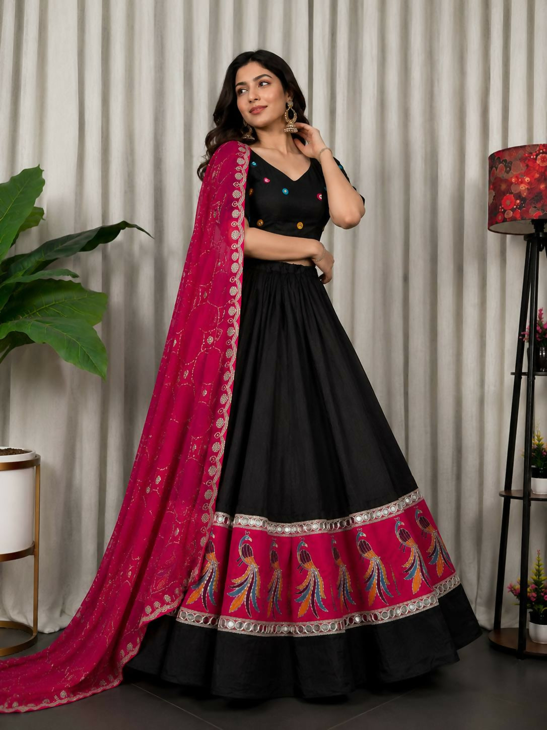 Lehenga Mart Black Designer Navratri Lehenga Choli for Women - Dista