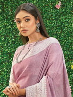 Thumbnail for Astita Onion Pink Linen Saree