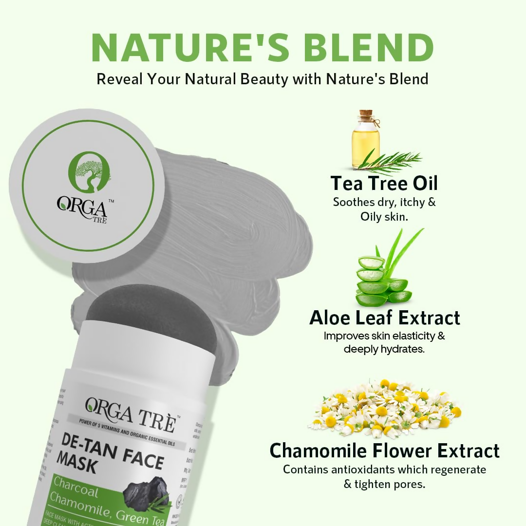 Orgatre Detan Face Mask Stick For Men & Women With Green Tea Chamomile For Tan - Distacart
