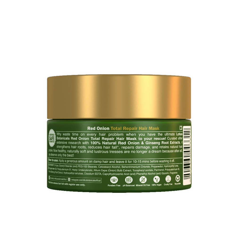 Lotus Botanicals Red Onion Total Repair Hair Mask - Distacart