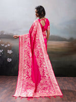 Thumbnail for Shree Shyam Fashion Pink Silk Blend Saree - Distacart