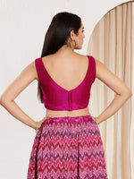 Thumbnail for Joban Fashion Purple Mulberry Silk Padded Blouse With Round Neck Sleeveless