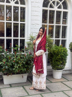 Thumbnail for Teeya Creation White Color Chinon Silk Party Wear Trending Palazzo Set - Distacart