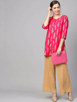 Thumbnail for Anubhutee Women Pink Straight Kurti - Distacart