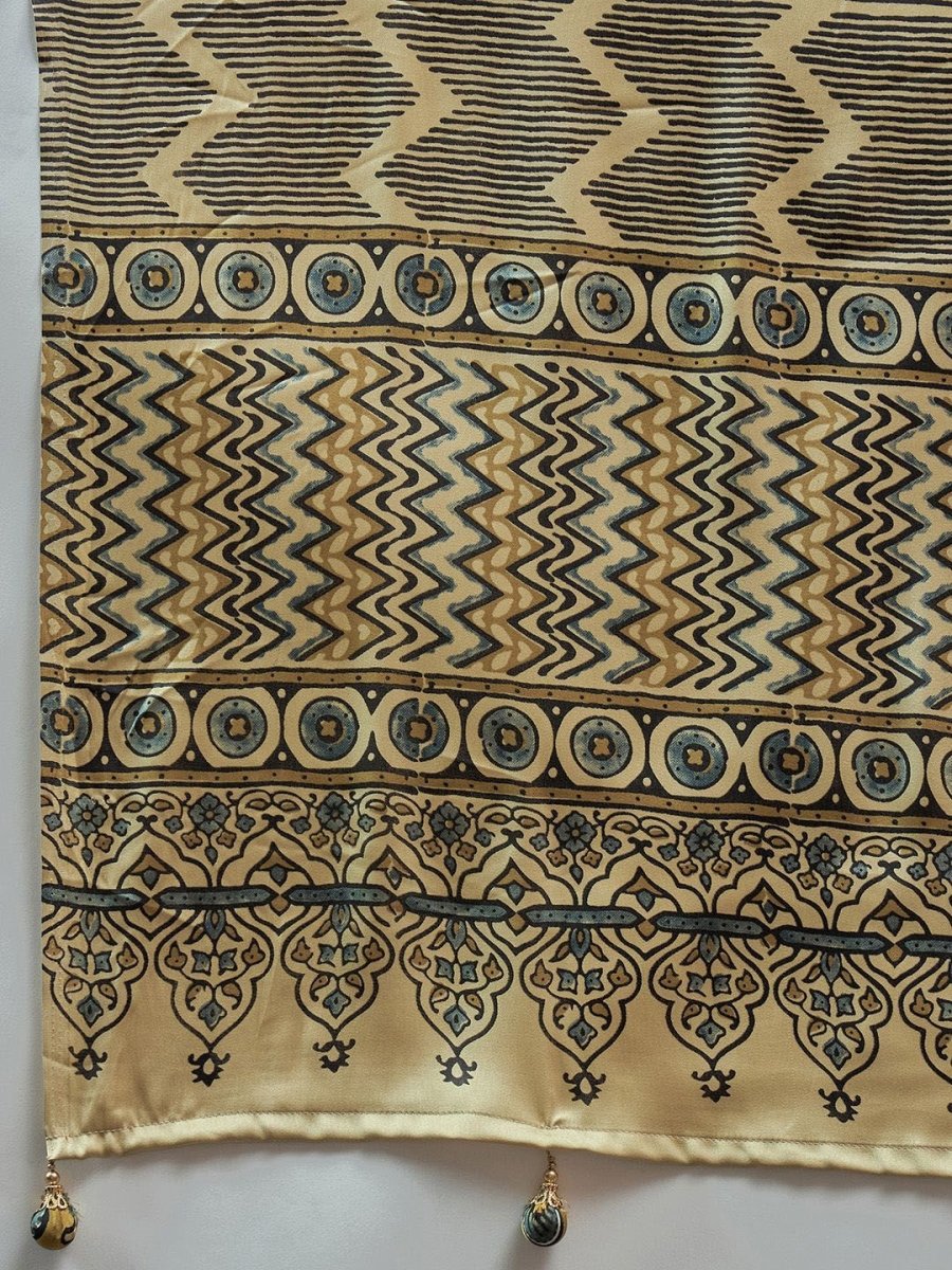 Anouk Bagh Poly Crepe Block Print Saree
