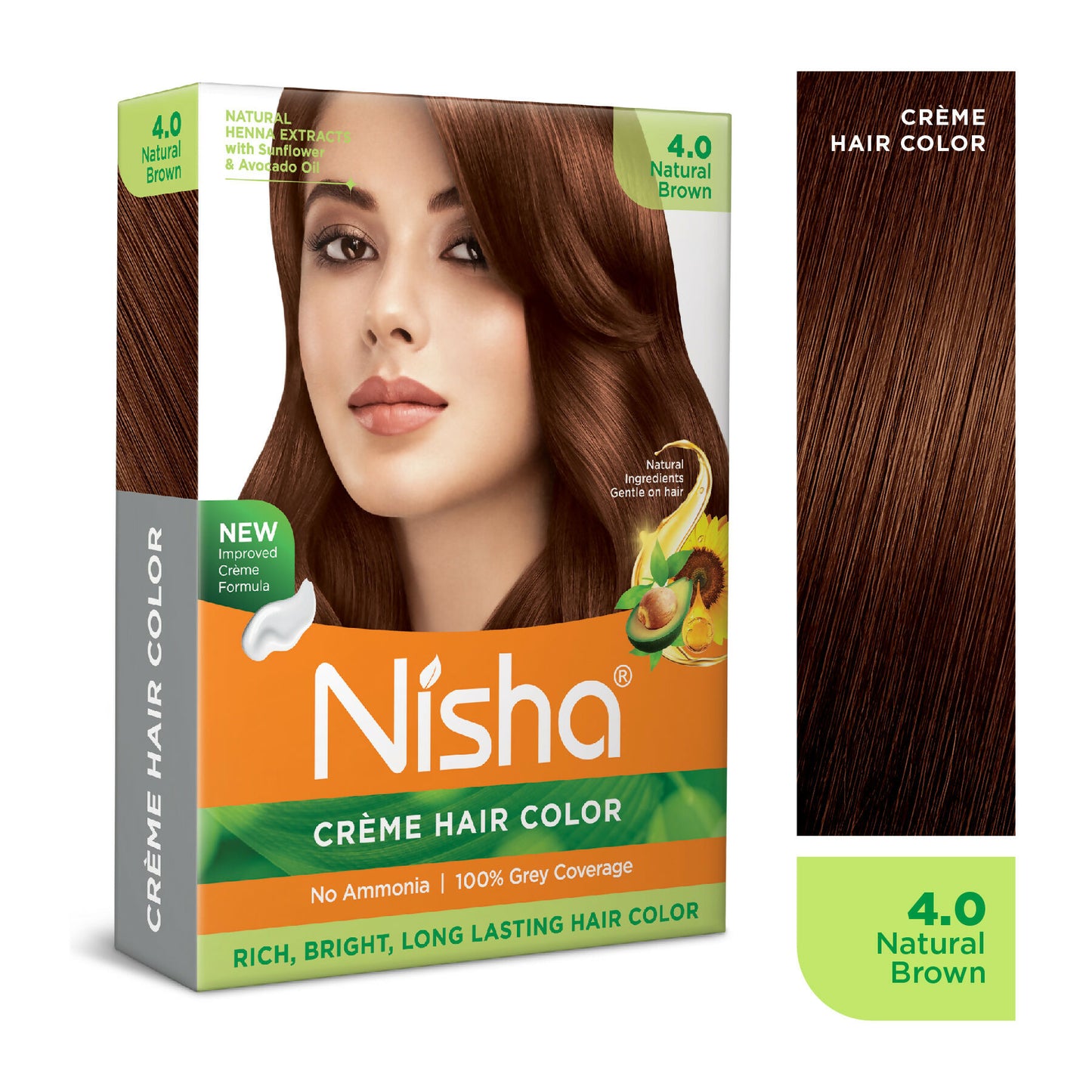 Nisha Creme Hair Color for Women - Natural Brown - Distacart