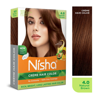 Nisha Creme Hair Color for Women - Natural Brown - Distacart