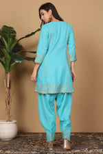 Thumbnail for Joban Fashion Turquoise Georgette Kurta Set