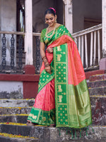 Thumbnail for Shree Shyam Fashion Peach Soft Silk Saree - Distacart