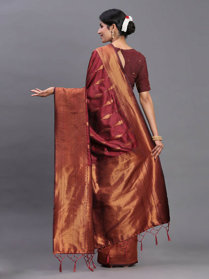 Shree Shyam Fashion Silk Maroon Saree - Distacart