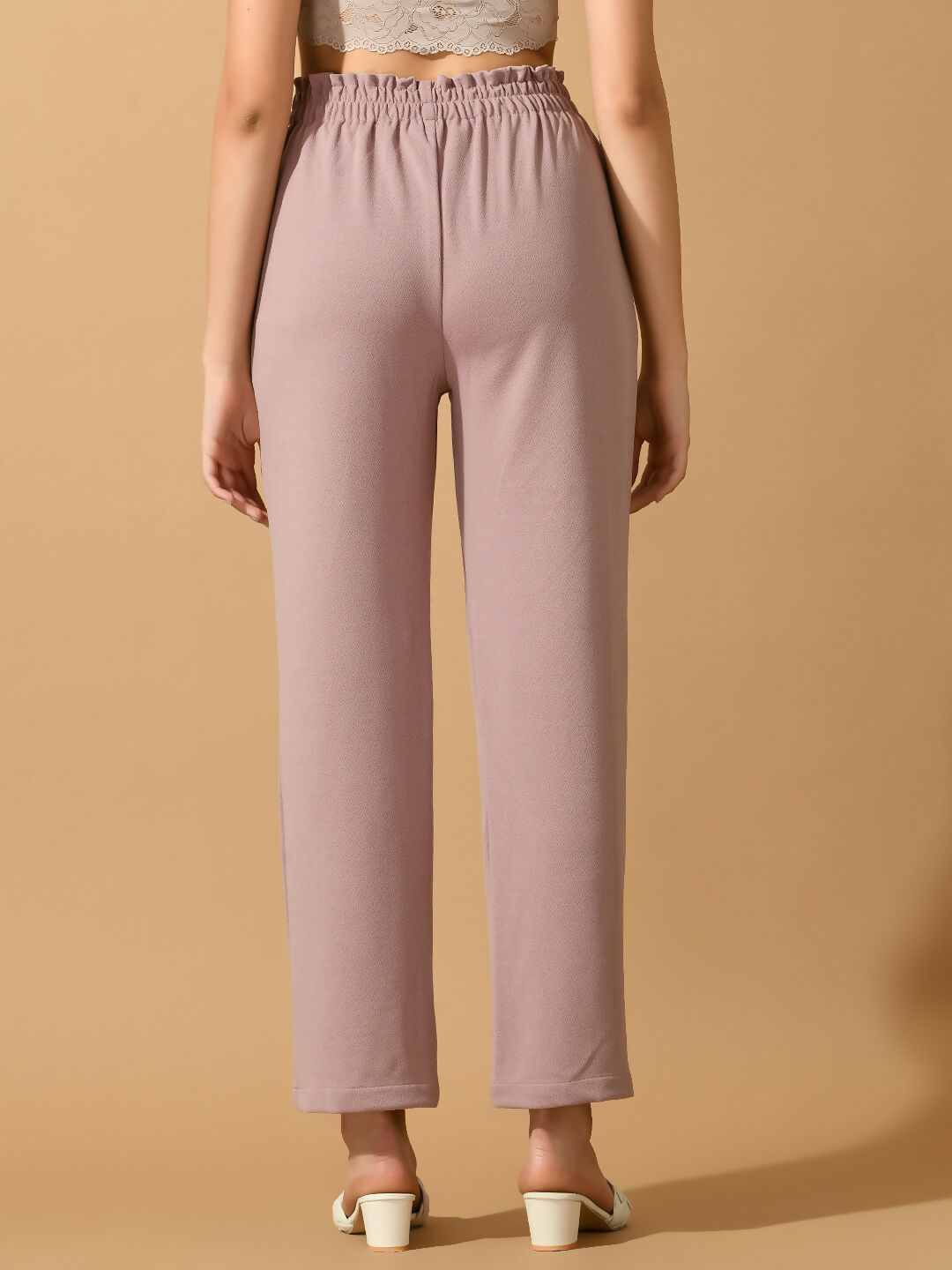 Myshka Women's Lavender Straight Fit Party Trouser - Distacart