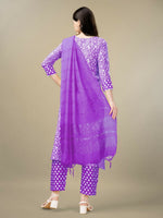 Thumbnail for Jyoti Fashion Women's Purple Rayon Embroidery & Sequence work Kurta with Trouser & Dupatta - Distacart