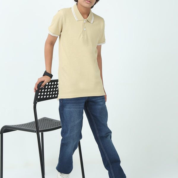 Chilins Kids Solid Polo Tshirt, Color - Brown