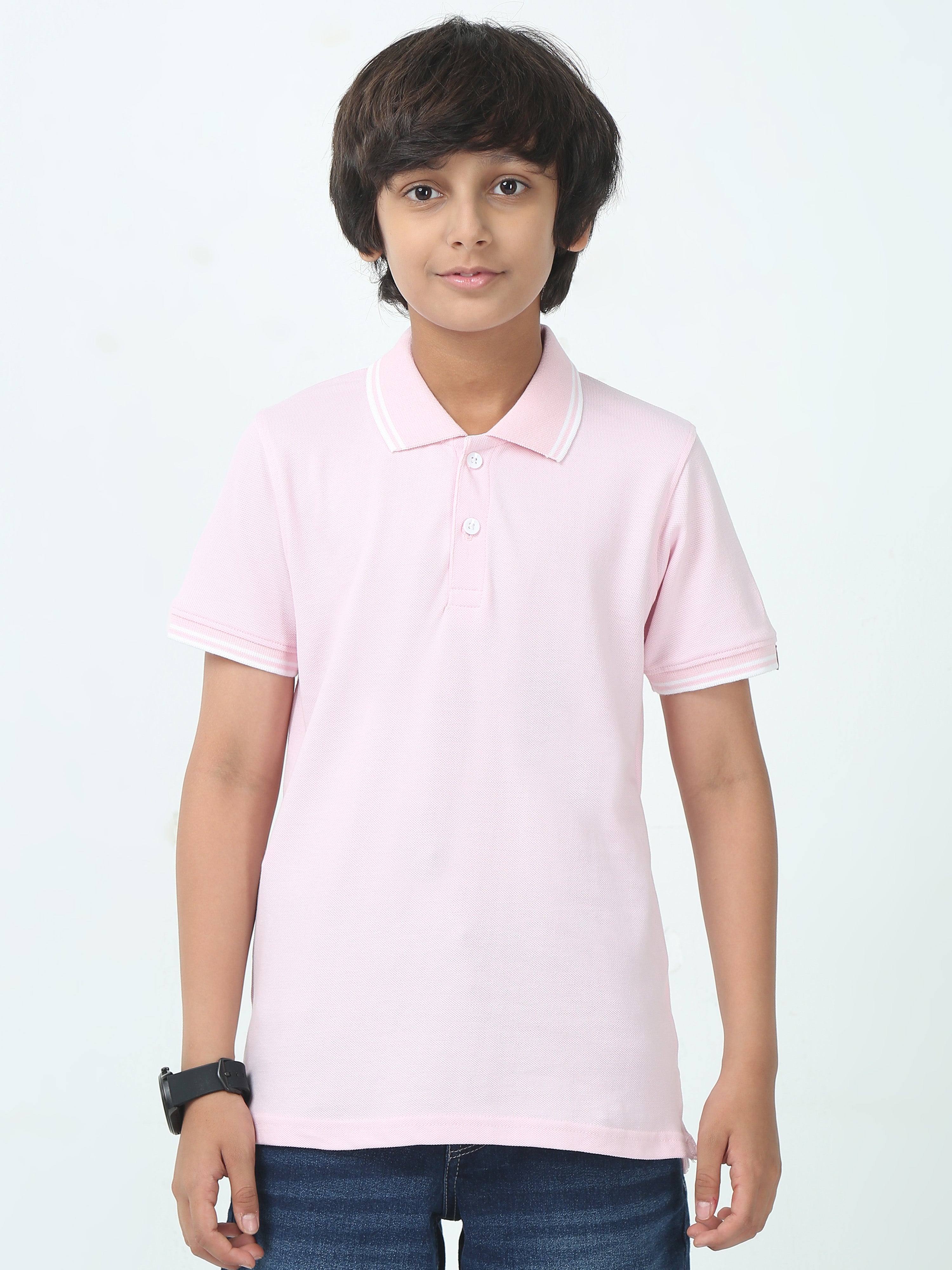 Chilins Kids Solid Polo Tshirt, Color- Pink