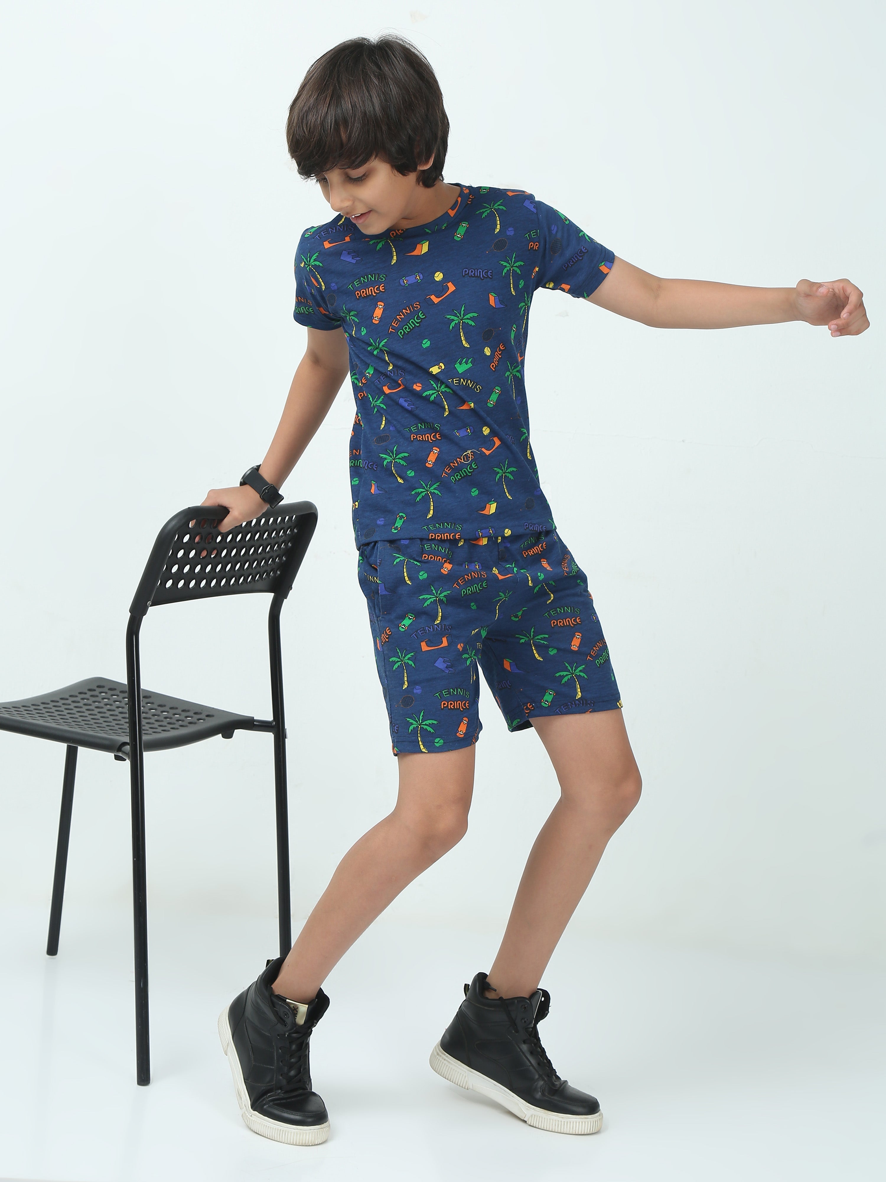 Chilins Kids Boys Girls Cotton Co-ord set Printed