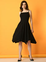 Thumbnail for Myshka Women's Black Solid Party Dress - Distacart