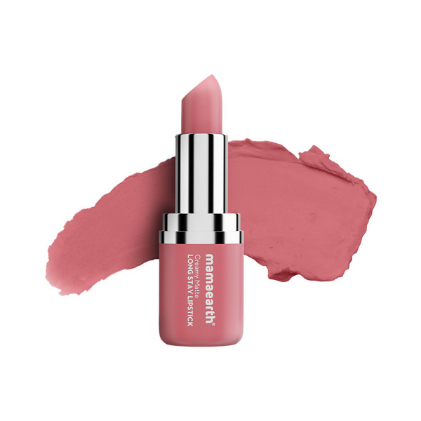 Mamaearth Creamy Matte Long Stay Lipstick - Hibiscus Nude - Distacart