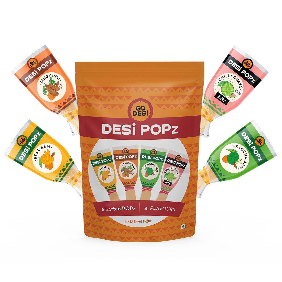 Go desi Popz Assorted Pack x2 | 4 Flavours | Pack of 20