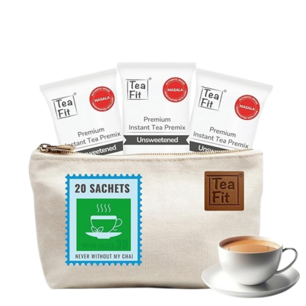 TeaFit Premium NO SUGAR Instant Masala Tea Premix - Travel Pack - Distacart