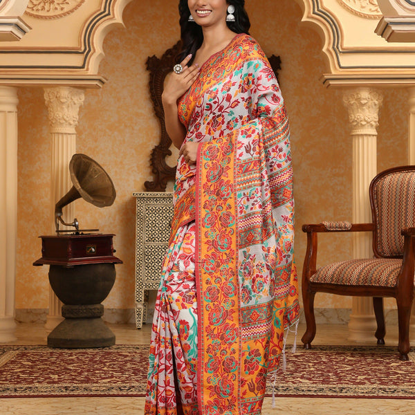 Astita Linen Cotton(Woven Work) Multicolour Saree