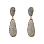 Thumbnail for Nuyug 22K Gold Plated Labradorite Stone Contemporary Drop Earrings