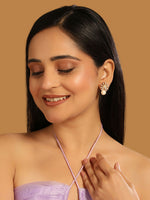 Thumbnail for Nuyug 22K Gold-Plated Pearl Drop Zircon Floral Shaped Mini Stud Earrings - Distacart