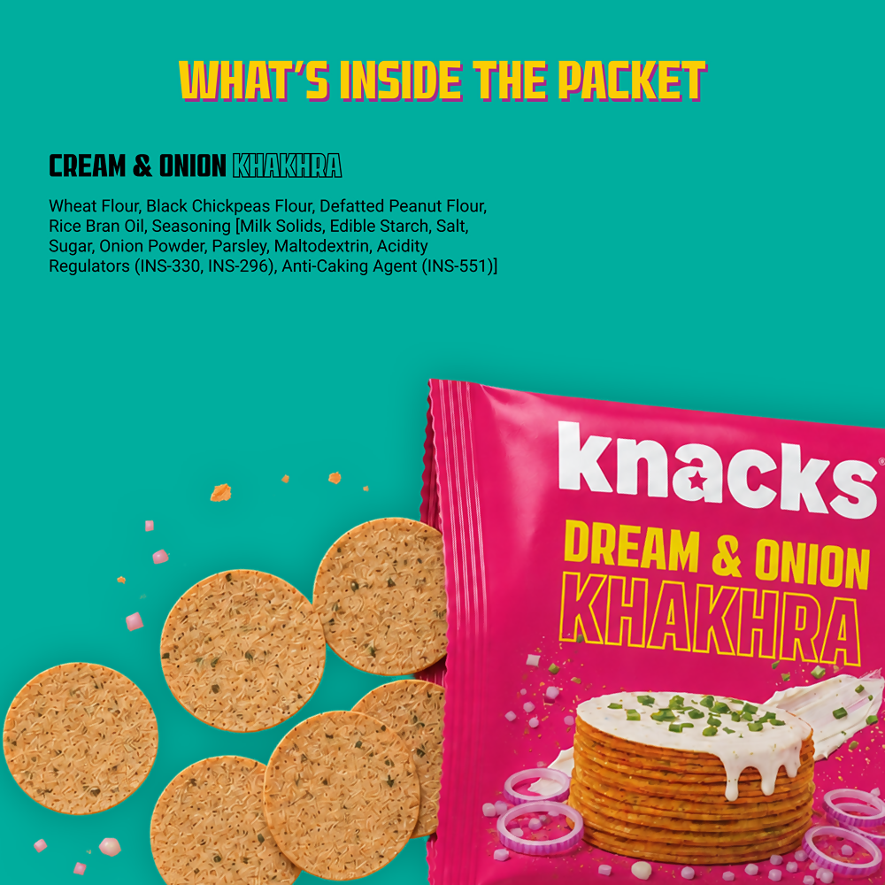 Knacks Coin Khakhra Crisps - Dream & Onion Flavour - Dista