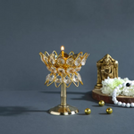 Thumbnail for CraftVatika Brass Crystal Kerala Diya Stand