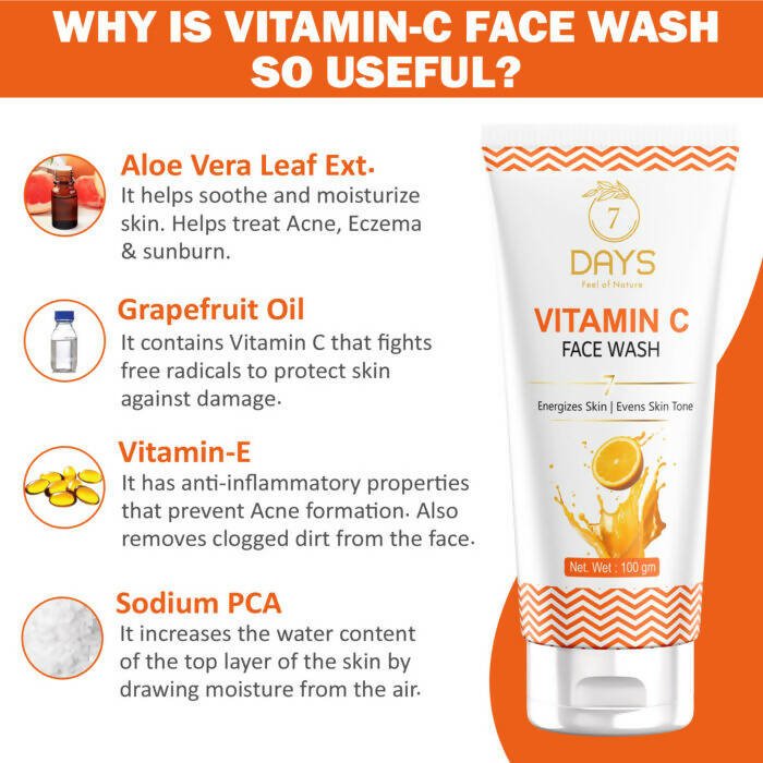 7 Days Vitamin C Face Wash with Turmeric - Distacart