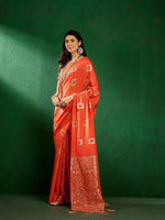 Thumbnail for Mitera Woven Design Saree With Blouse Piece