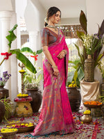 Thumbnail for Astita Pink Soft Silk Saree - Distacart