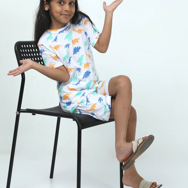 Chilins Kids Boys Girls Cotton Co-ord set Printed