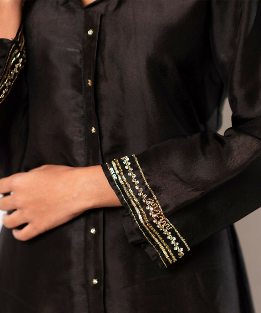 Timaraa Midnight Black Hand Embellished Co-Ord Set - Dista