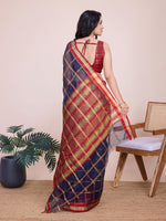 Thumbnail for Mitera Checked Zari Saree