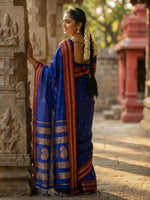 Thumbnail for Shree Shyam Fashion Blue Cotton Saree - Distacart