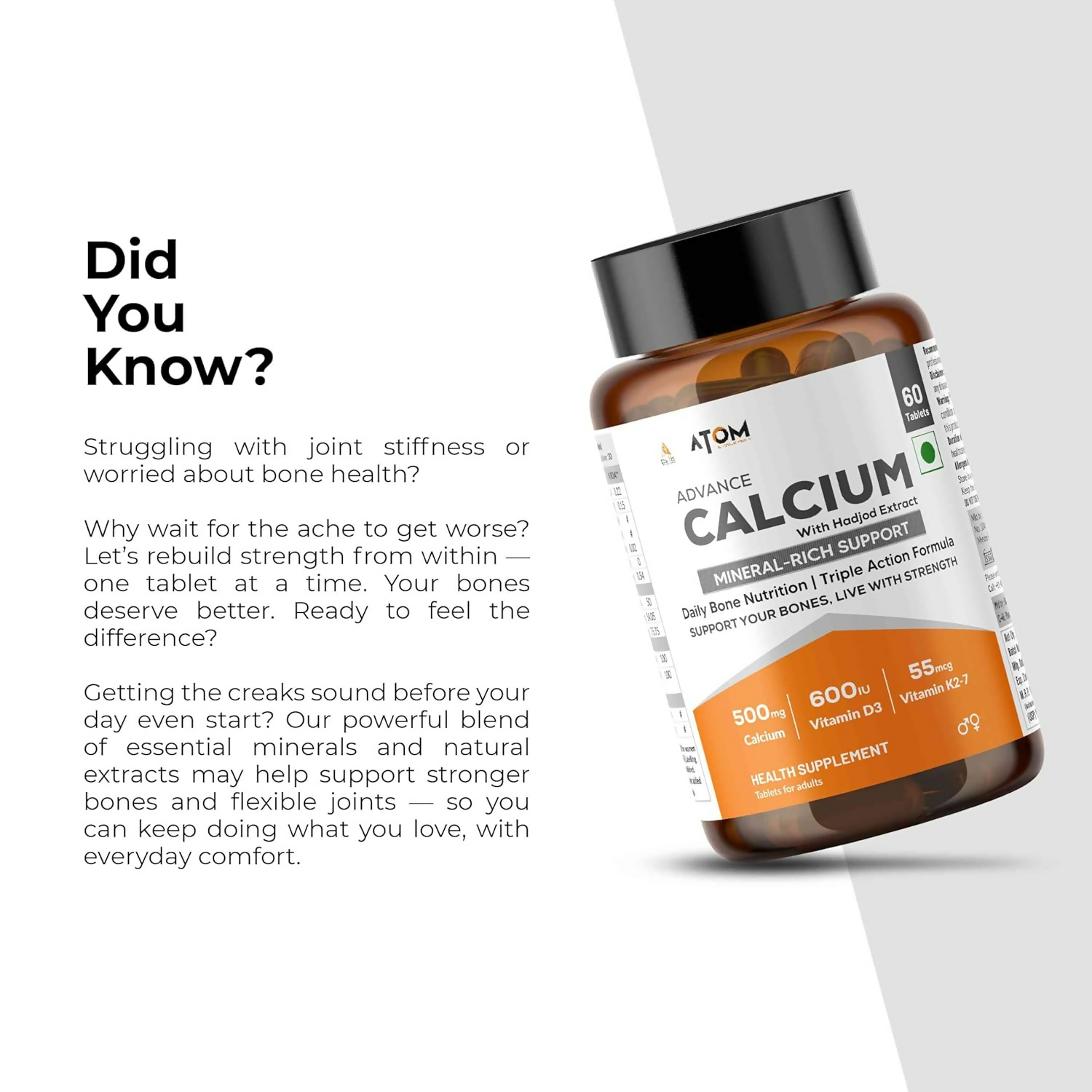 As-It-Is Atom Advance Calcium With Hadjod Ext Veg Tablets