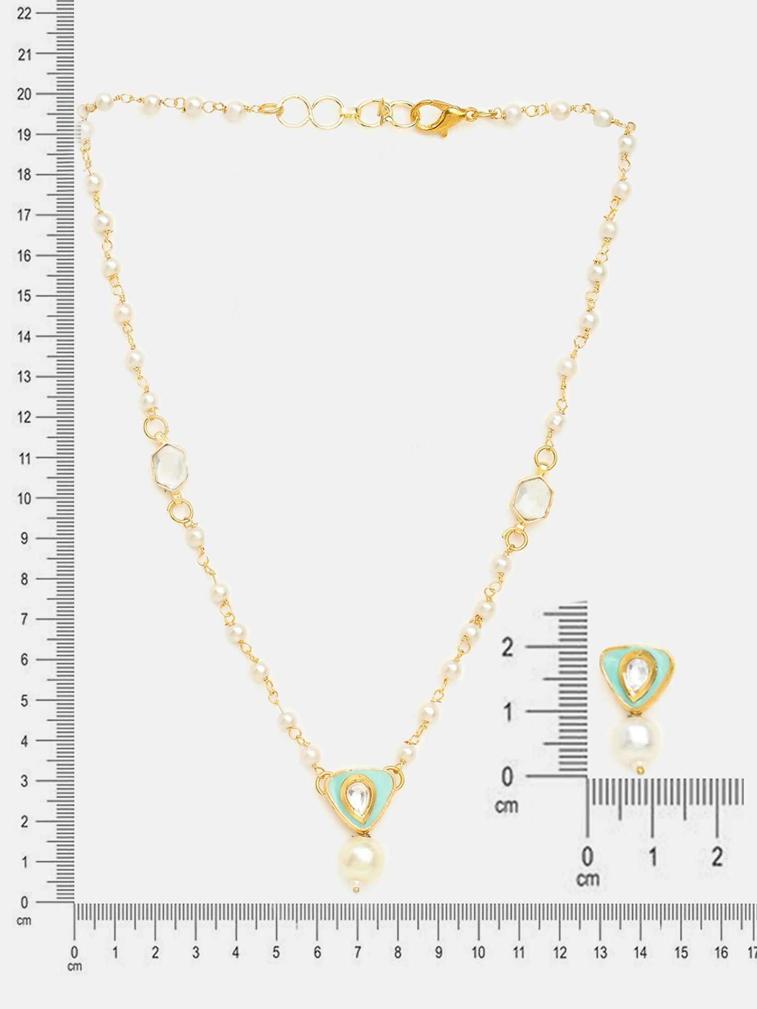 Ruby Raang Ruhani Pearl Necklace And Earrings Set